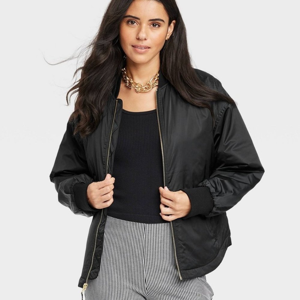 a new day Black Bomber Jacket